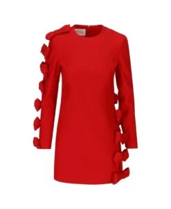Valentino Garavani Bow Detailed Crewneck Mini Dress