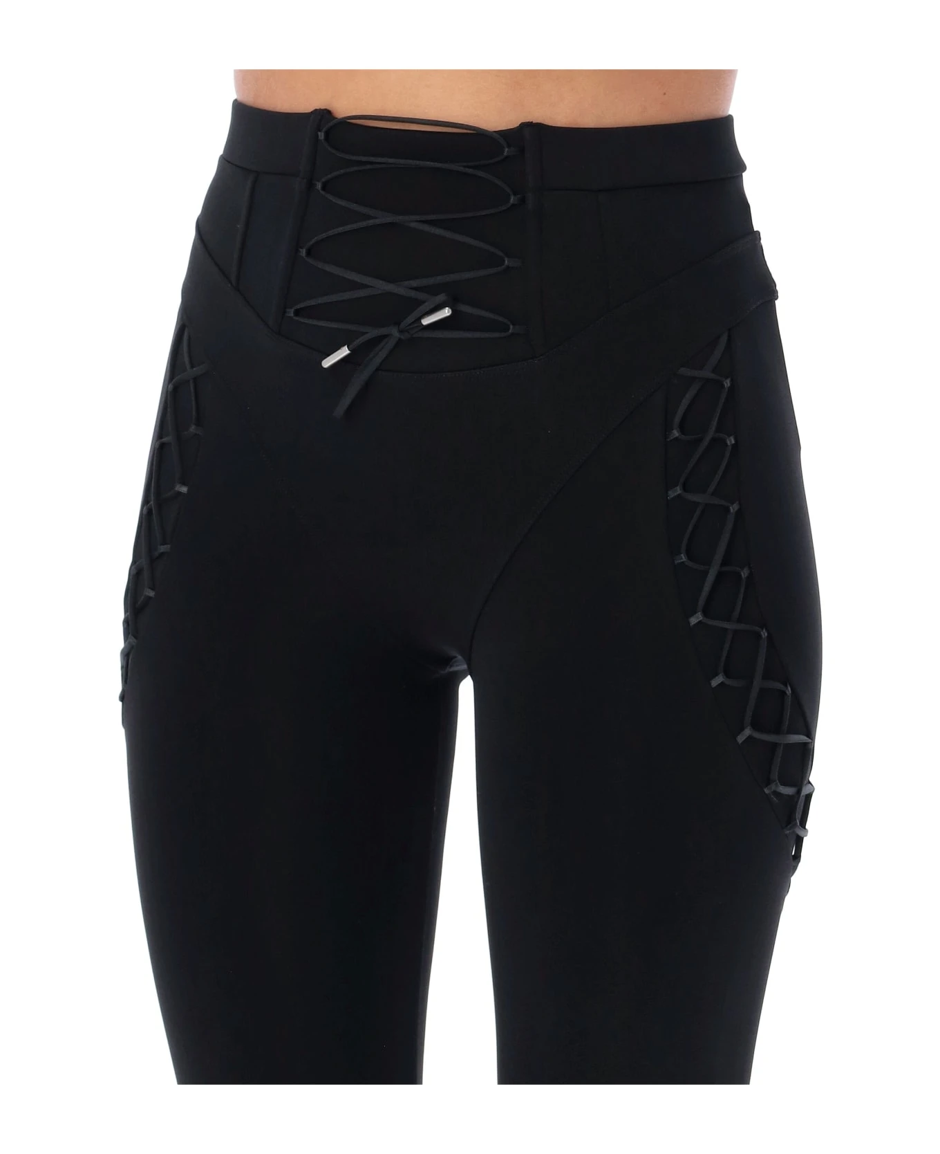 Off-White Lace-up Split Leggings 3 Off-White Lace-up Split Leggings - Image 3
