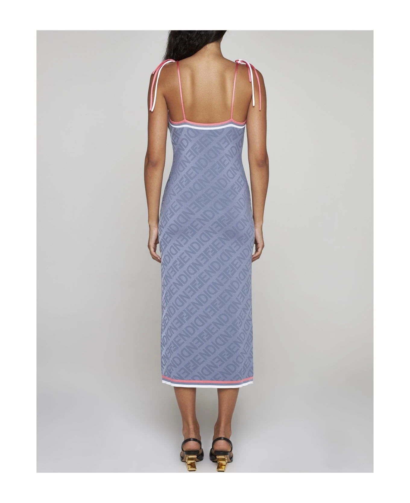 FENDI Mirror Motif Viscose Long Dress 3 FENDI Mirror Motif Viscose Long Dress - Image 3