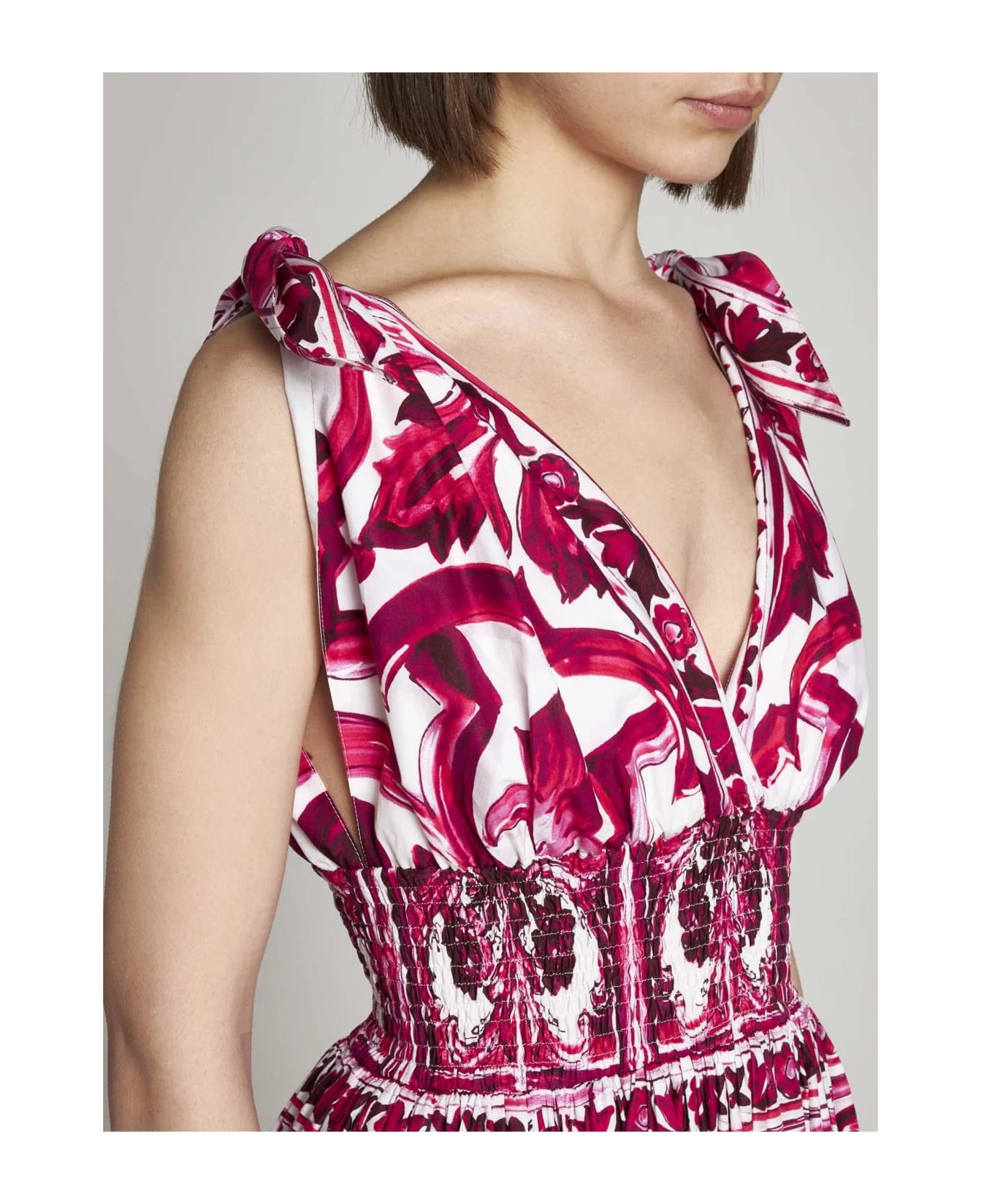 Dolce & Gabbana Majolica Print Cotton Maxi Dress 4 Dolce & Gabbana Majolica Print Cotton Maxi Dress - Image 4