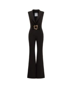 MOSCHINO Plunging V-neck Darted Waist Jumpsuit