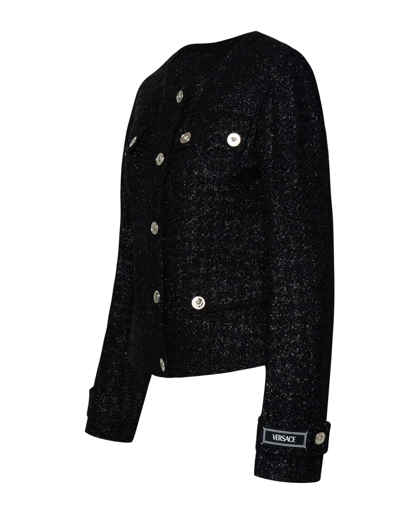 Versace Black Virgin Wool Blend Jacket 2 Versace Black Virgin Wool Blend Jacket - Image 2