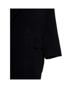 Balenciaga Black Oversized Coat With Front Pockets In Cashmere Blend Woman -Italist Store 051f2b0ad97f21bab7ca7deef6d862e1