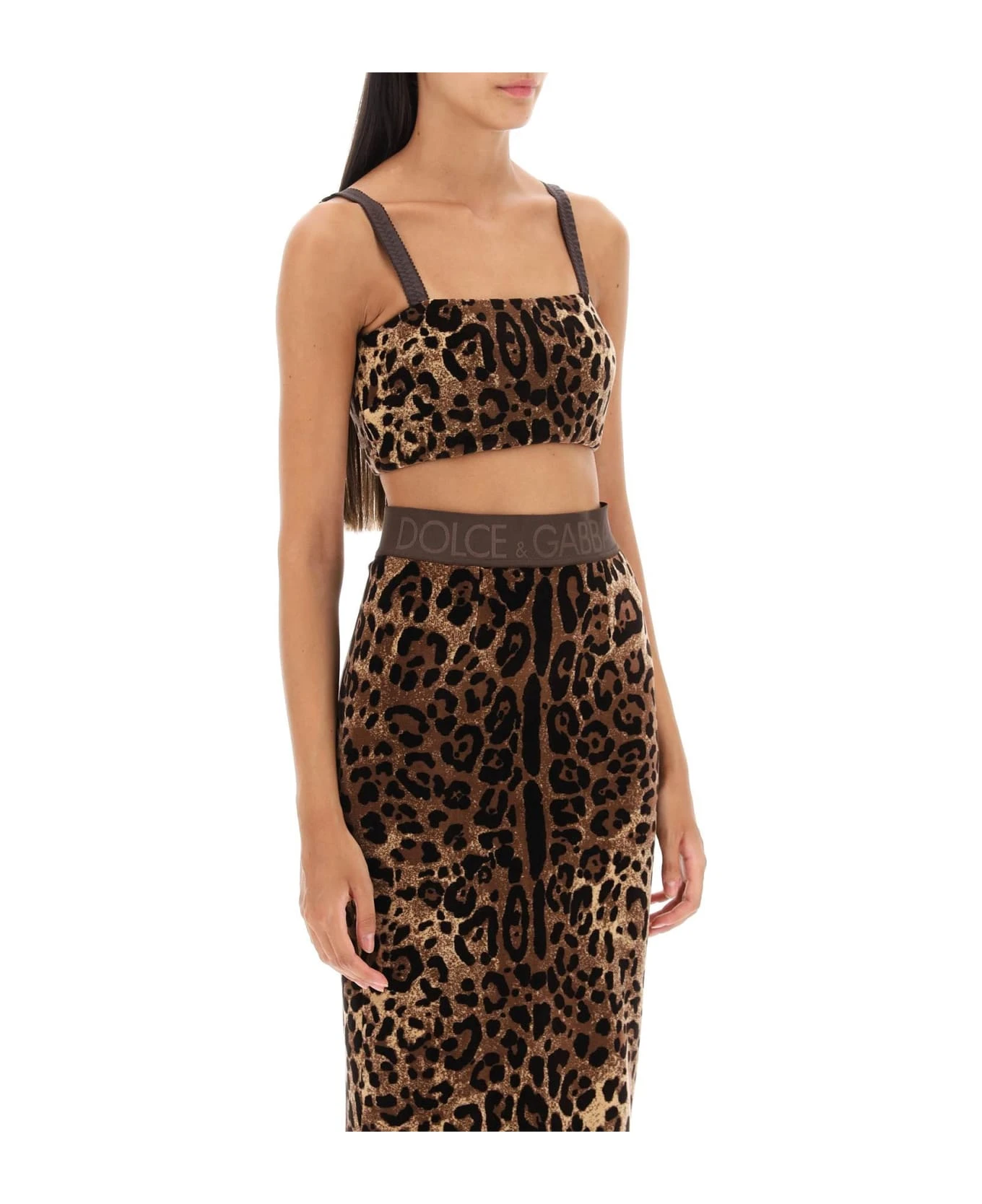Dolce & Gabbana Leopard Chenille Cropped Top 2 Dolce & Gabbana Leopard Chenille Cropped Top - Image 2