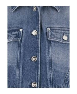 Versace Cotton Denim Crop Jacket -Italist Store 09606a7ec6c46698c21582e2ebd22a64