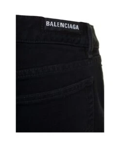 Balenciaga Maxi Black Skirt With Logo Patch At The Back In Cotton Denim Woman 5 Balenciaga Maxi Black Skirt With Logo Patch At The Back In Cotton Denim Woman -Italist Store 0a8269c0d2f166745b146051eed6b828