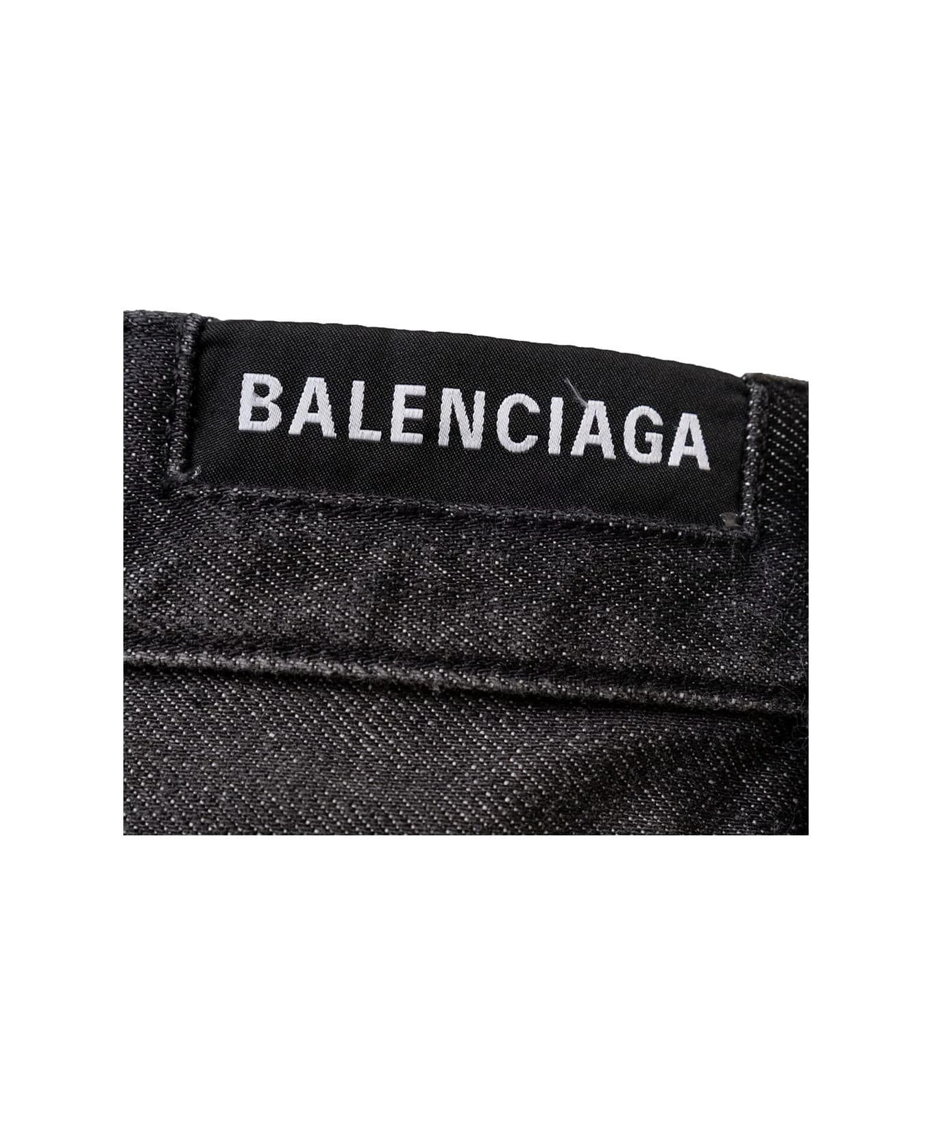 Grey Denim Mini Skirt With Cut-out Detail Balenciaga Woman 3 Grey Denim Mini Skirt With Cut-out Detail Balenciaga Woman - Image 3