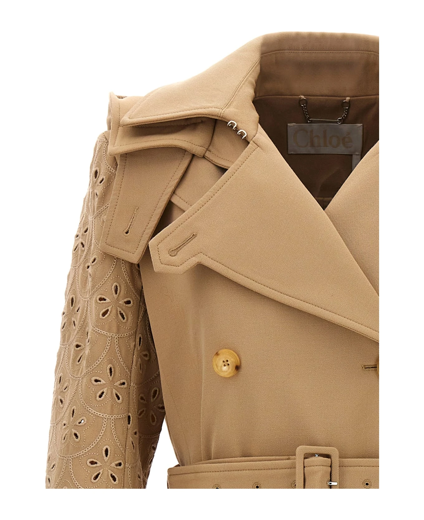 Chloé Embroidered Hooded Trench Coat 4 Chloé Embroidered Hooded Trench Coat - Image 4