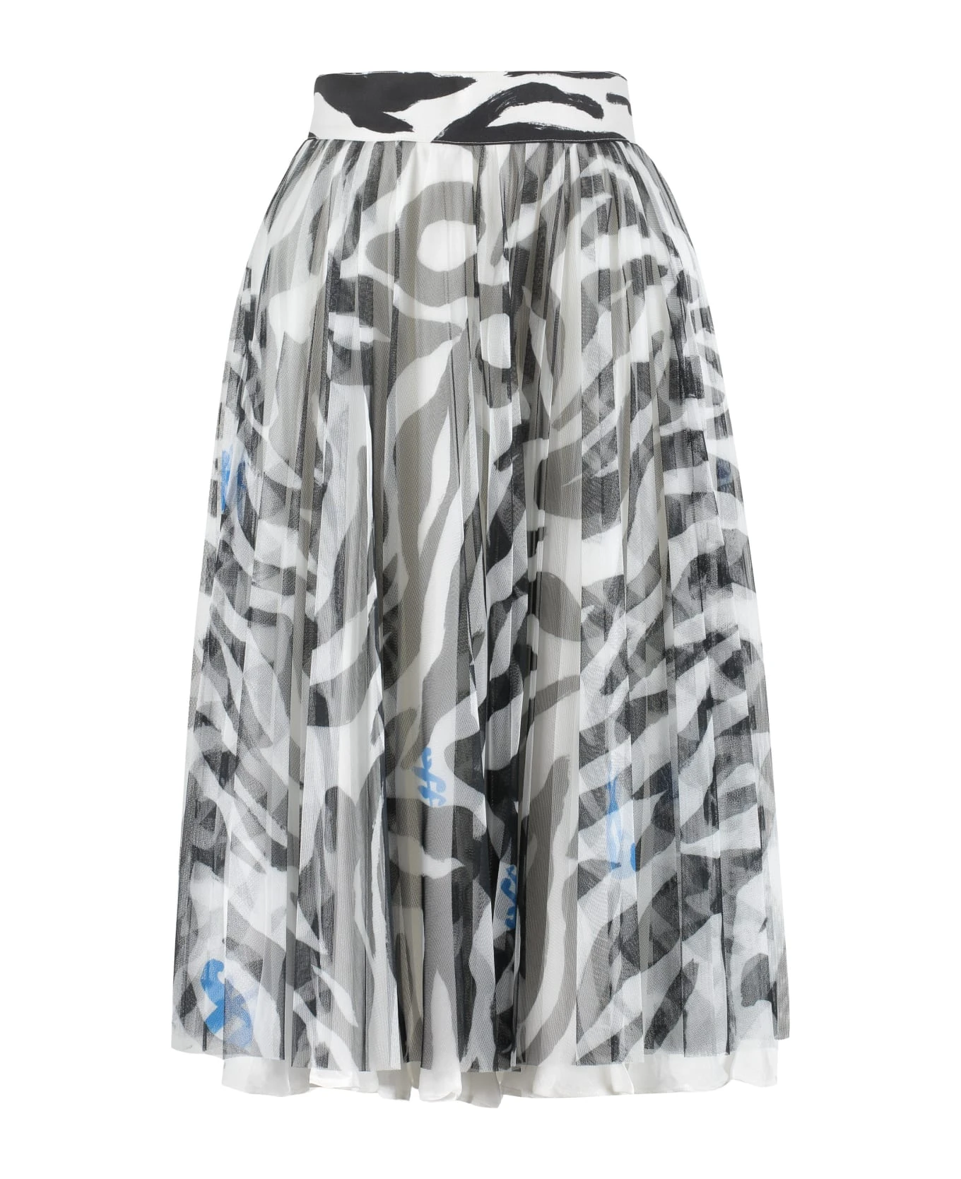 Off-White Pleated Tulle Skirt 1 Off-White Pleated Tulle Skirt