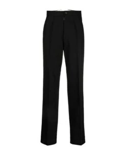 Maison Margiela Herringbone Wool Pleated Trousers