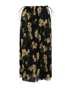 Balenciaga Pleated Skirt With Floral Pattern
