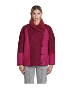 Abeni Coat In Bordeaux Leather