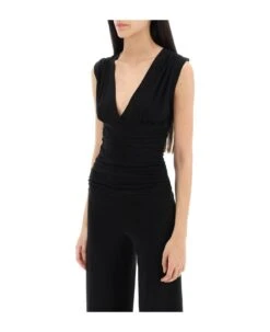 Norma Kamali Shirred Jumpsuit In Jersey -Italist Store 0f11c06c2159a53299ba5f3253d60a82