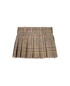 Miu Miu Logo Embroidered Mini Skirt