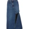 Alexander McQueen Pencil Denim Skirt With Cut-out