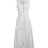 Alexander McQueen Belted Waist Flare Sleeveless Dress