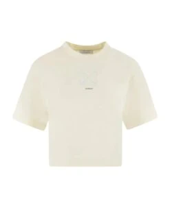 Off-White Small Arrow Pearls X Crop Tee Beige Bla