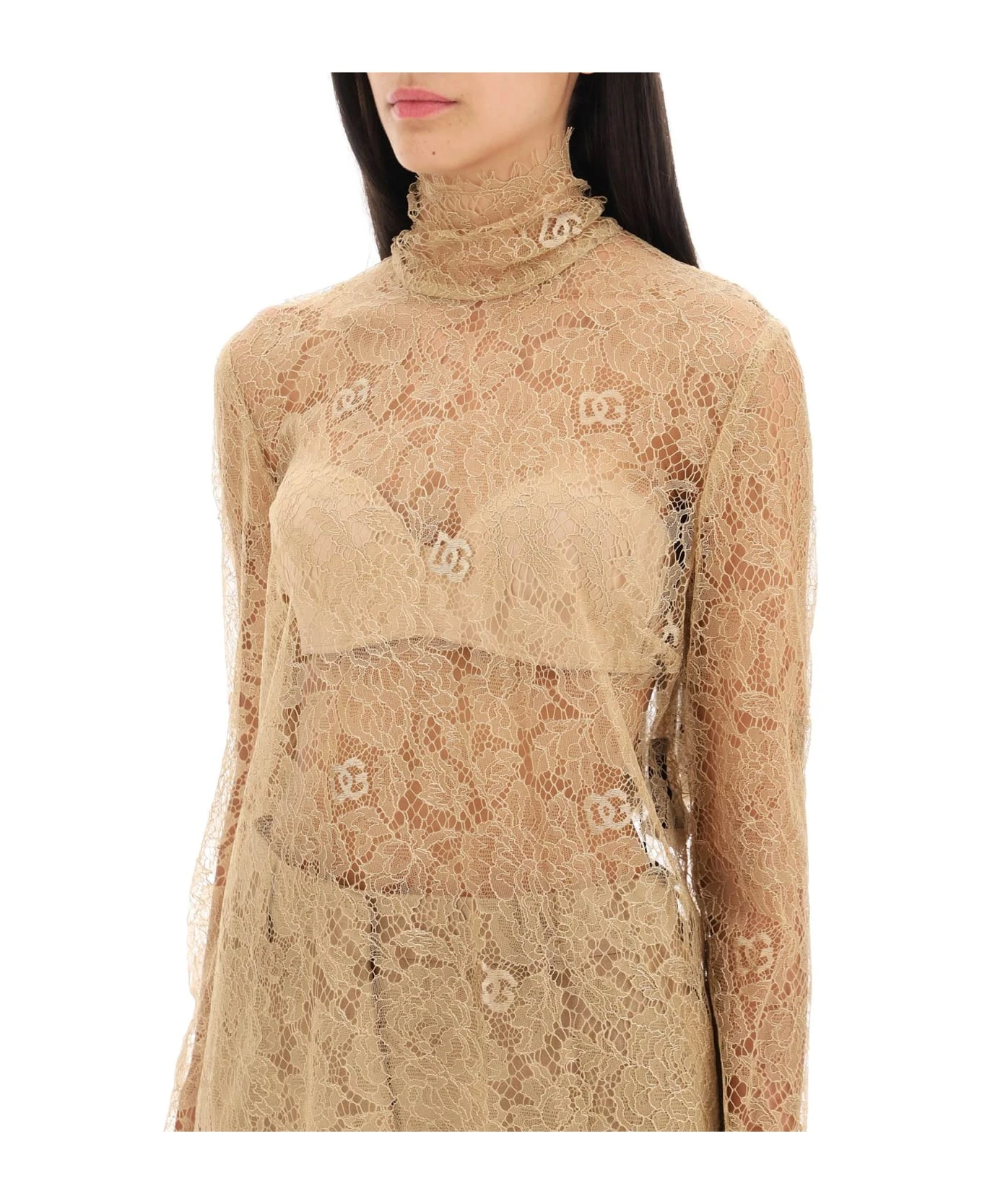 Dolce & Gabbana Blouse In Logoed Floral Lace 4 Dolce & Gabbana Blouse In Logoed Floral Lace - Image 4