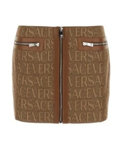 Versace Embroidered Jacquard Mini Skirt