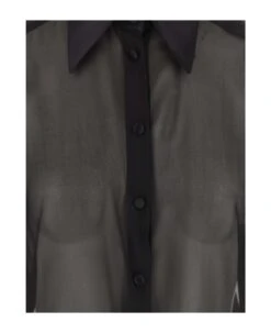 Dolce & Gabbana See-through Stretch Silk Shirt -Italist Store 19bebc9040ab3448637062efe01885dc