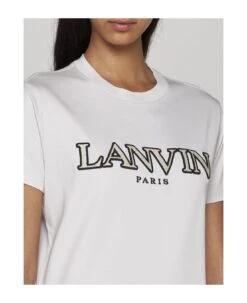 Lanvin Curb Logo Cotton T-shirt -Italist Store 19da434dc3f7f0a37a9df1d6c2205c81