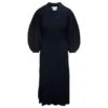 Chloé Black Ribbed Midi Dress With Three-quarter Baloon Sleeves Woman