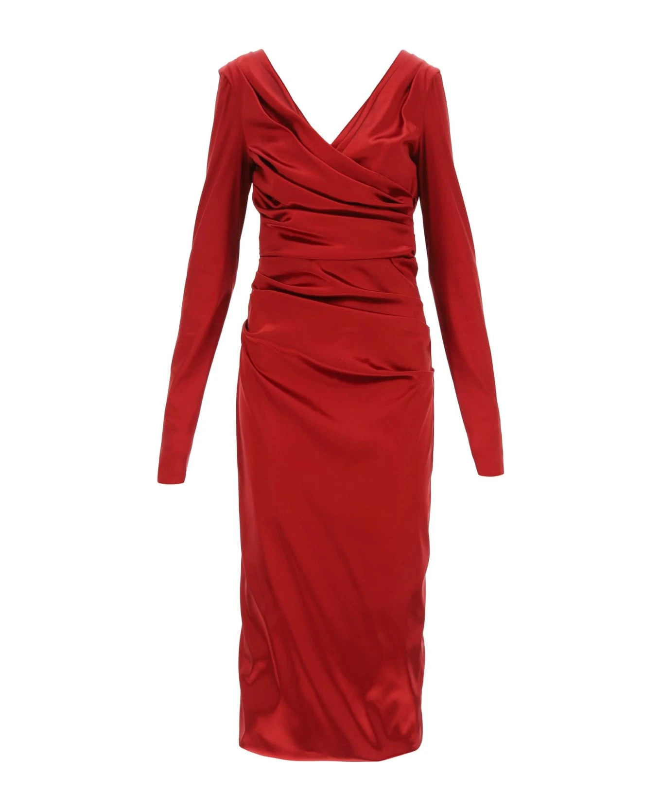 Dolce & Gabbana Draped Dress In Satin 1 Dolce & Gabbana Draped Dress In Satin