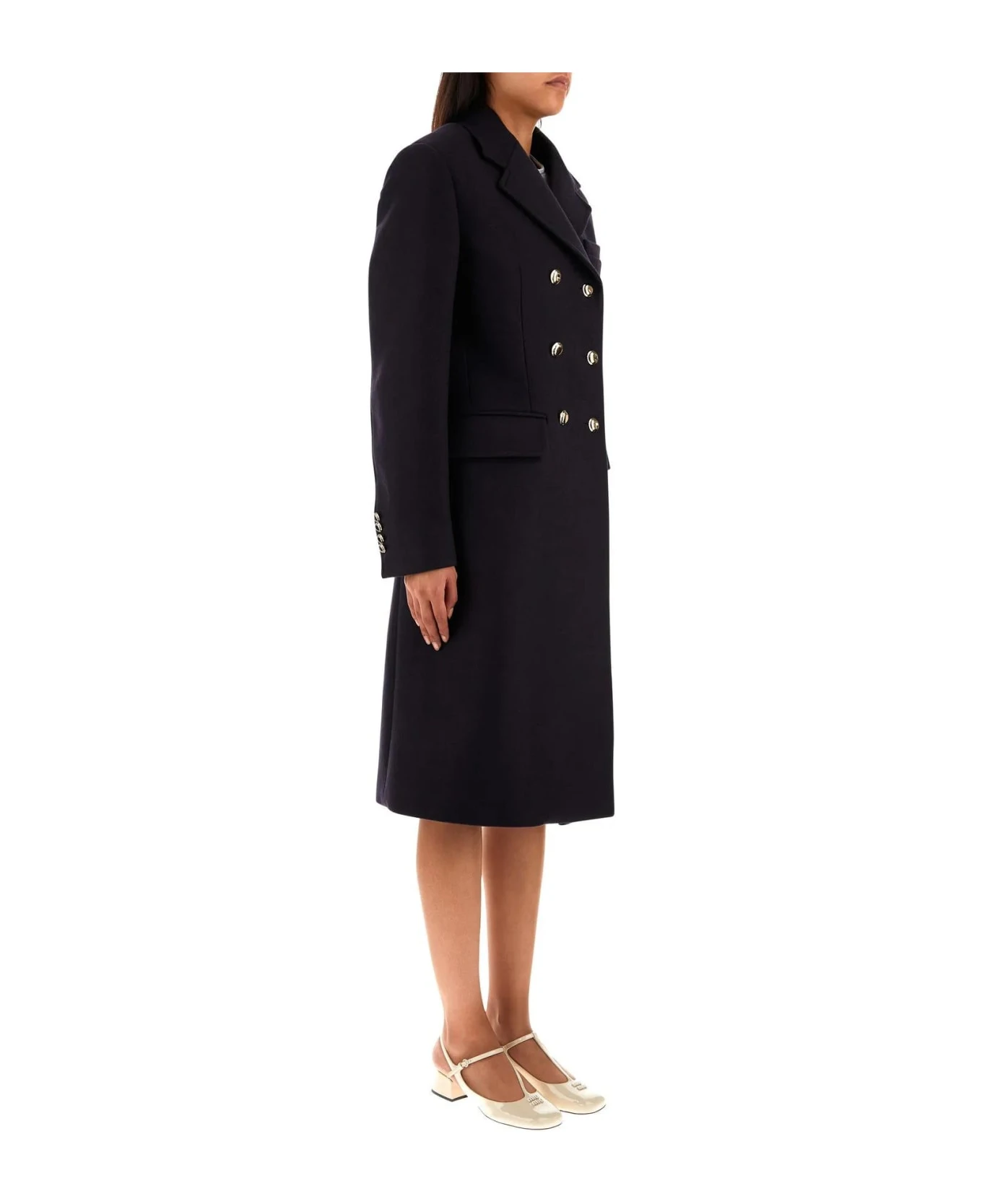 Miu Miu Midnight Blue Wool Coat 4 Miu Miu Midnight Blue Wool Coat - Image 4