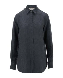 Golden Goose Viscose Shirt With All-over Embroidery