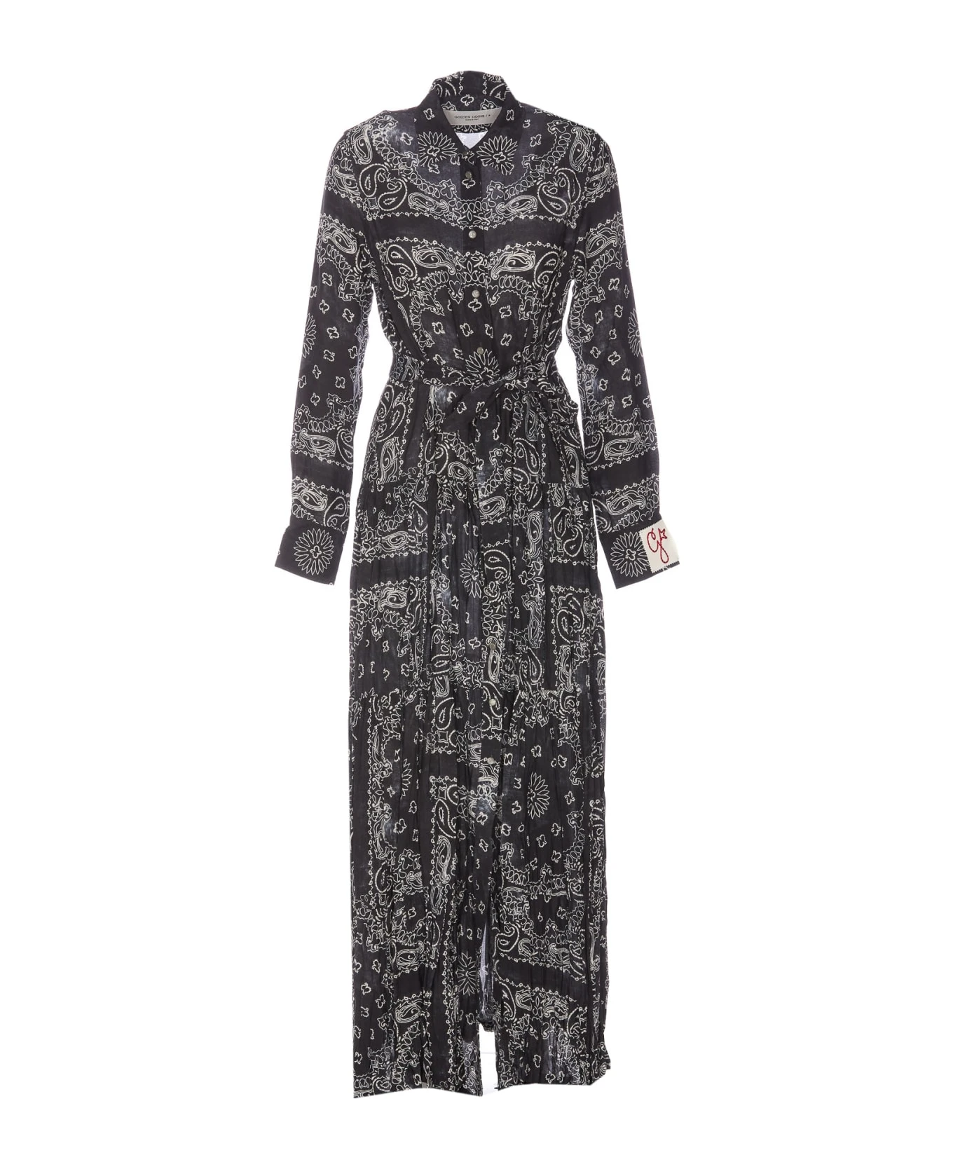 Golden Goose Logo Patch Paisley Print Long Dress 1 Golden Goose Logo Patch Paisley Print Long Dress