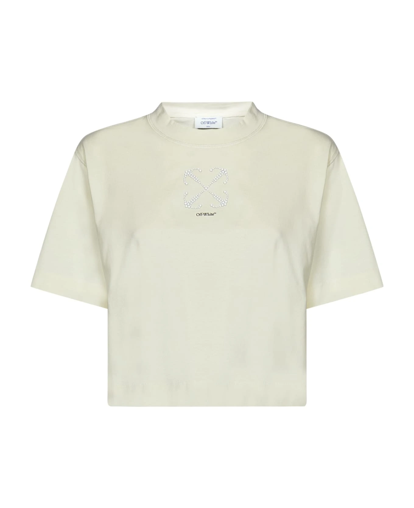 Off-White Small Arrow Pearls Crop T-shirt 1 Off-White Small Arrow Pearls Crop T-shirt