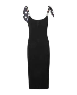 Versace Polka Dot Silk Twill Insert Series Knit Dress