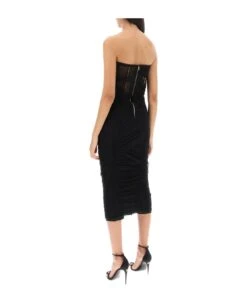 Dolce & Gabbana Midi Bustier Dress In Draped Tulle 6 Dolce & Gabbana Midi Bustier Dress In Draped Tulle -Italist Store 2481577a5cb4fb1f0db79e640c65a0d0
