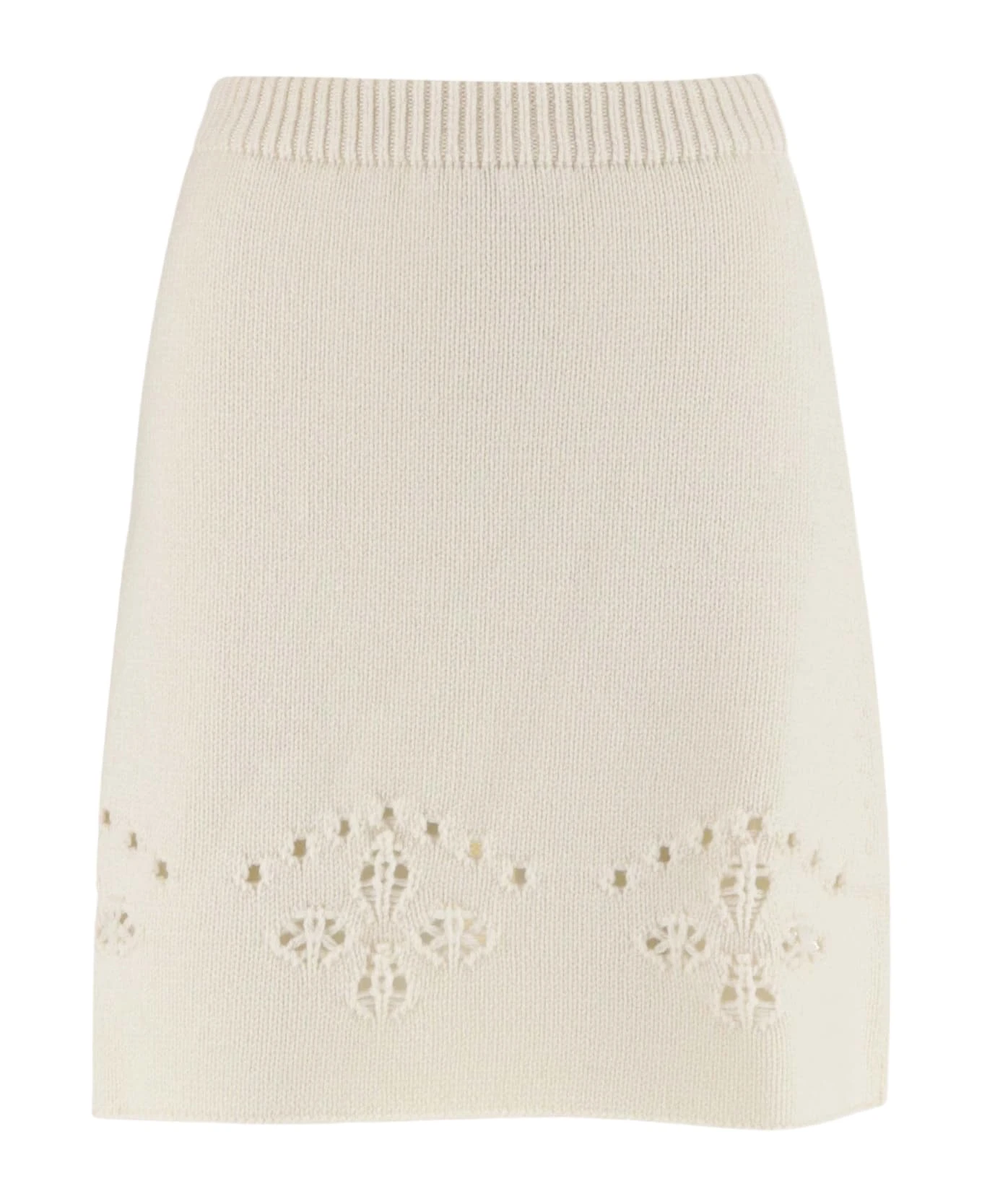 Chloé Wool Skirt With Cut Out Embroidery 1 Chloé Wool Skirt With Cut Out Embroidery
