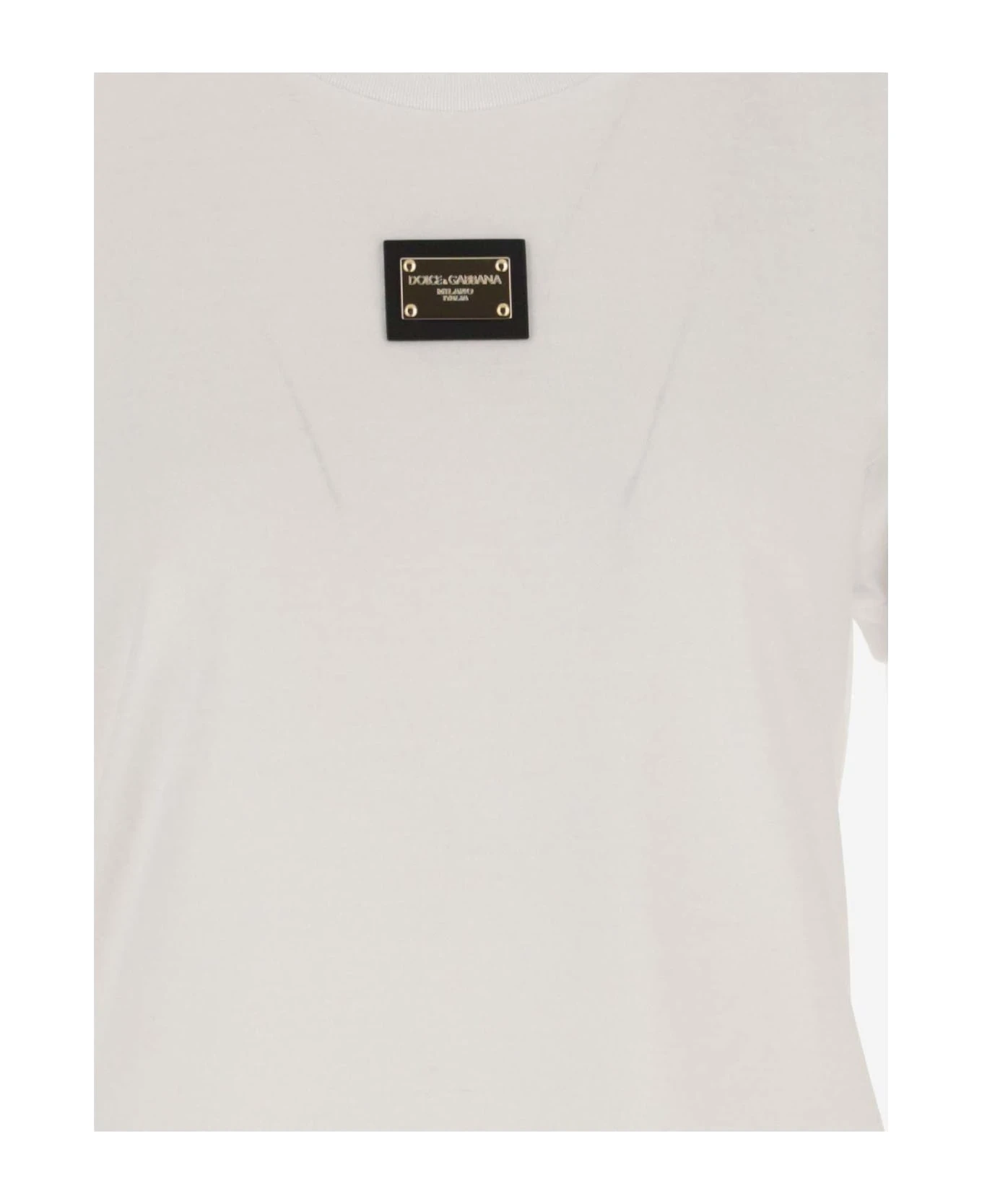 Dolce & Gabbana Cotton T-shirt With Dg Logo Plaque 3 Dolce & Gabbana Cotton T-shirt With Dg Logo Plaque - Image 3