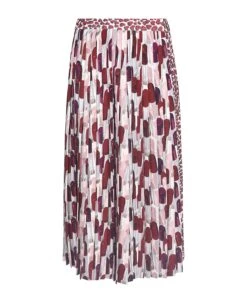 Prada Pleated Lip-print Skirt
