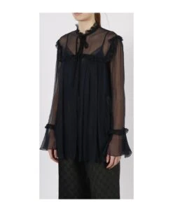 Gucci Silk Chiffon Ruffle Shirt -Italist Store 265f0f0d7c3c0cf00e6777947465c761