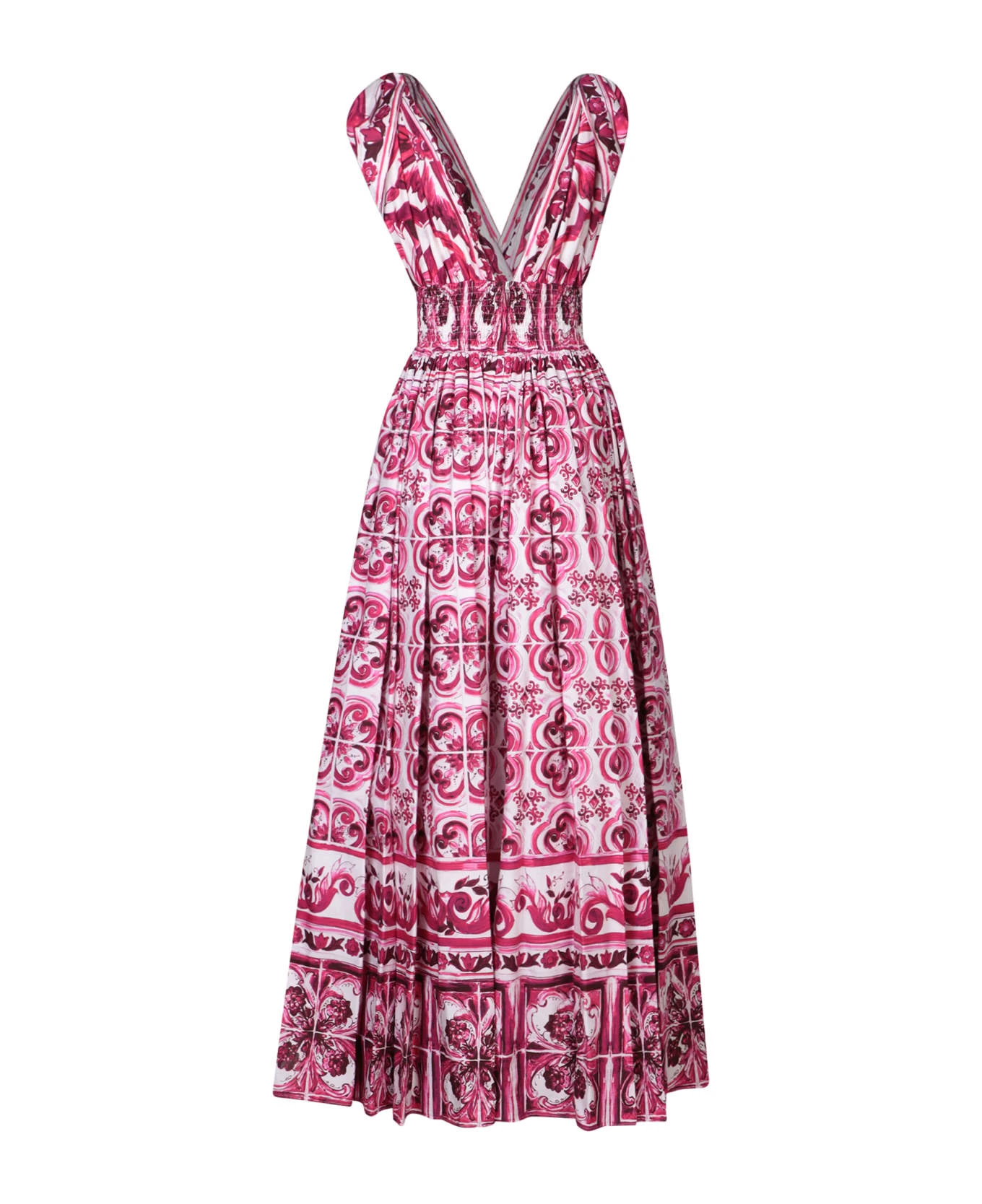 Dolce & Gabbana Majolica Print Multicolor Long Dress 2 Dolce & Gabbana Majolica Print Multicolor Long Dress - Image 2