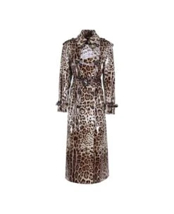 Dolce & Gabbana Leopard-printed Straight Hem Trench Coat