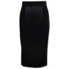 Dolce & Gabbana Midi Black Skirt With Quilted Detail In Fabric Woman