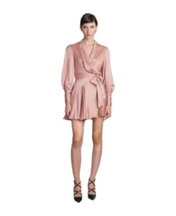 Zimmermann Dress In Rose-pink Silk