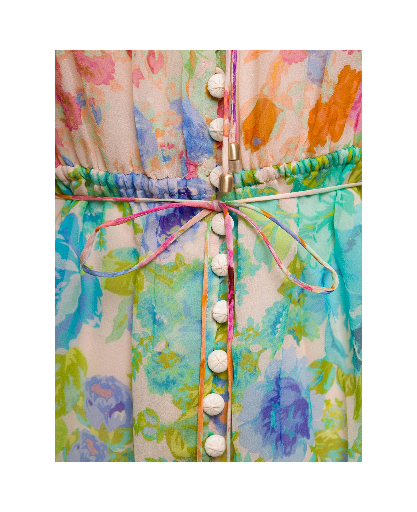Zimmermann 'raie' Multicolor Long Sleeved Playsuit With All-over Floreal Print In Silk Woman 3 Zimmermann 'raie' Multicolor Long Sleeved Playsuit With All-over Floreal Print In Silk Woman - Image 3