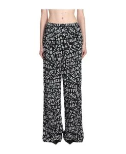 Balenciaga Pants In Black Polyamide Polyester