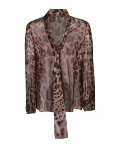 Dolce & Gabbana Leopard Print Chiffon Shirt
