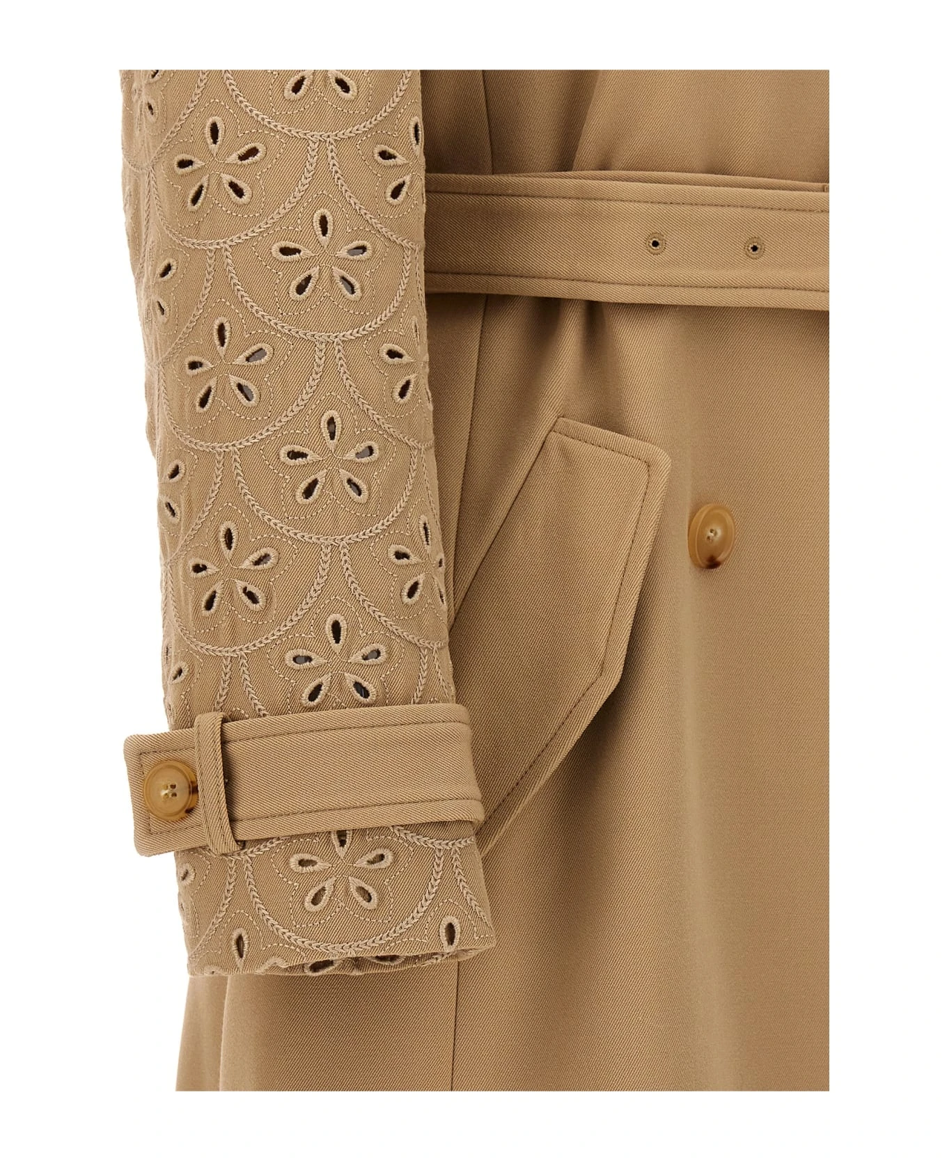 Chloé Embroidered Hooded Trench Coat 5 Chloé Embroidered Hooded Trench Coat - Image 5