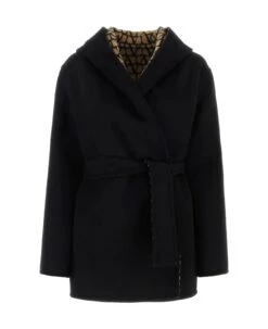 Valentino Garavani Black Wool Blend Coat