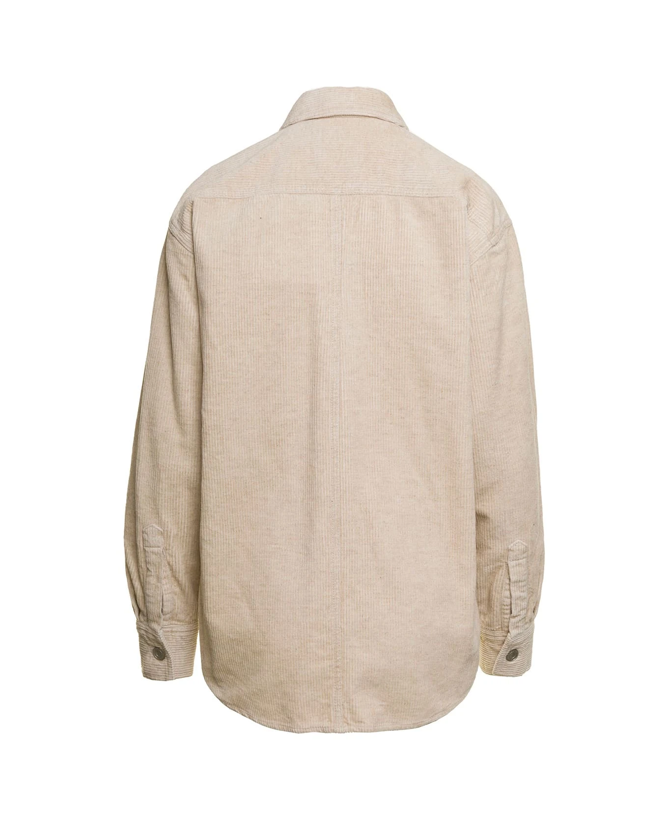 'randal' Beige Jacket With Patch Pockets And Branded Buttons In Corduroy Woman 2 'randal' Beige Jacket With Patch Pockets And Branded Buttons In Corduroy Woman - Image 2