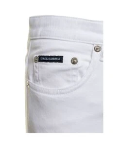 Dolce & Gabbana White Skinny Jeans With Logo Plaque In Cotton Denim Woman 5 Dolce & Gabbana White Skinny Jeans With Logo Plaque In Cotton Denim Woman -Italist Store 2d84ec8700963fc146ab498232ff1c2b