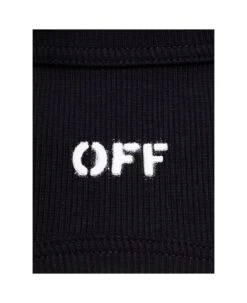 Off-White Off Stamp Rib Round Mini Dres Black Whit -Italist Store 2e3dbf0811f482e1546d0f6b13848f87