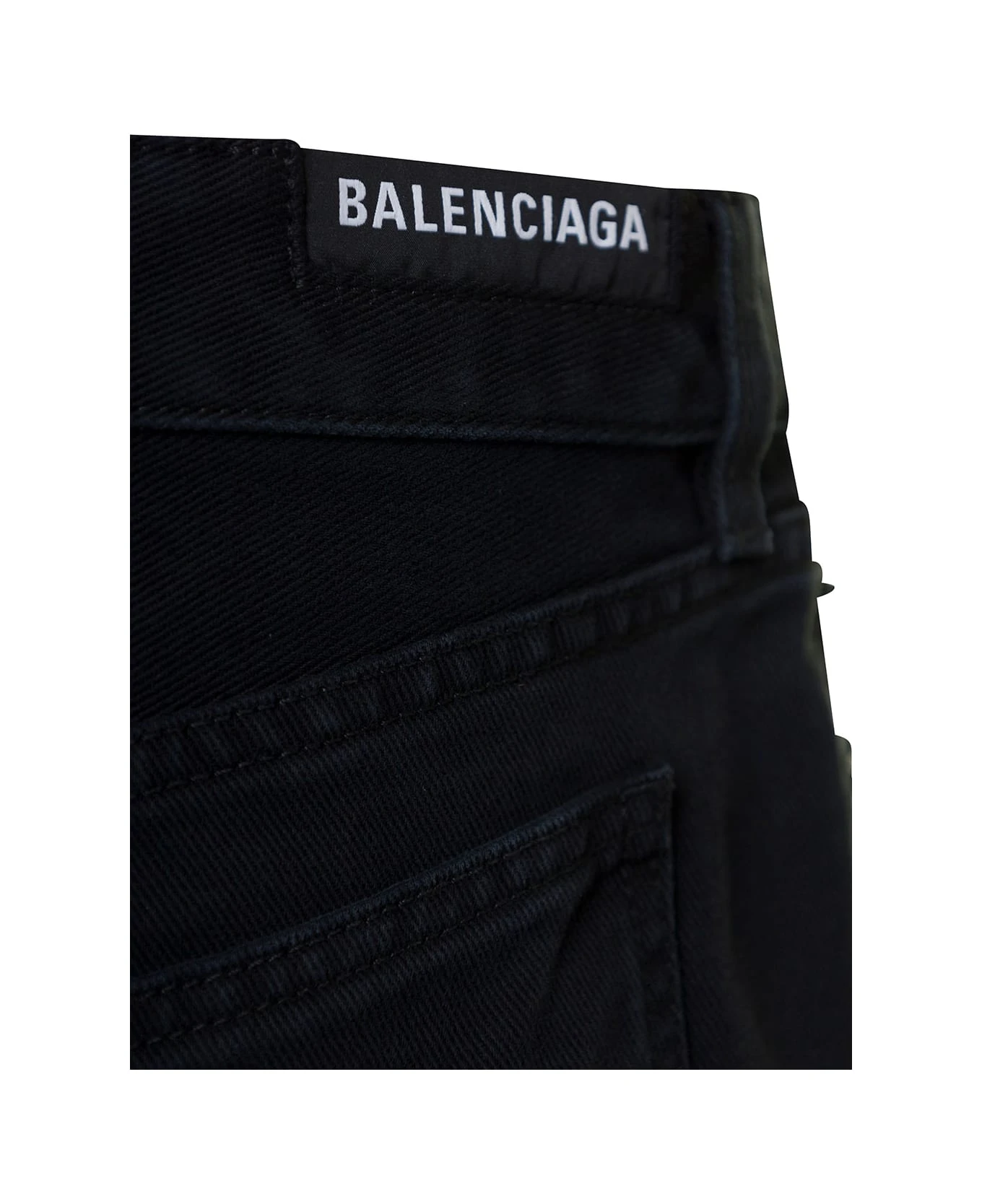Balenciaga Black Miniskirt With Raw-cut Hem In Cotton Woman 3 Balenciaga Black Miniskirt With Raw-cut Hem In Cotton Woman - Image 3